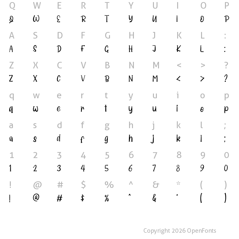 Character Map of Skyzone Regular