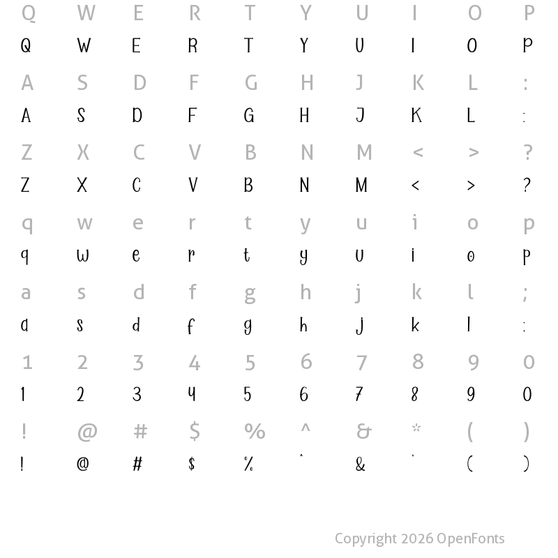 Character Map of Slabie Peppe Kaem Regular