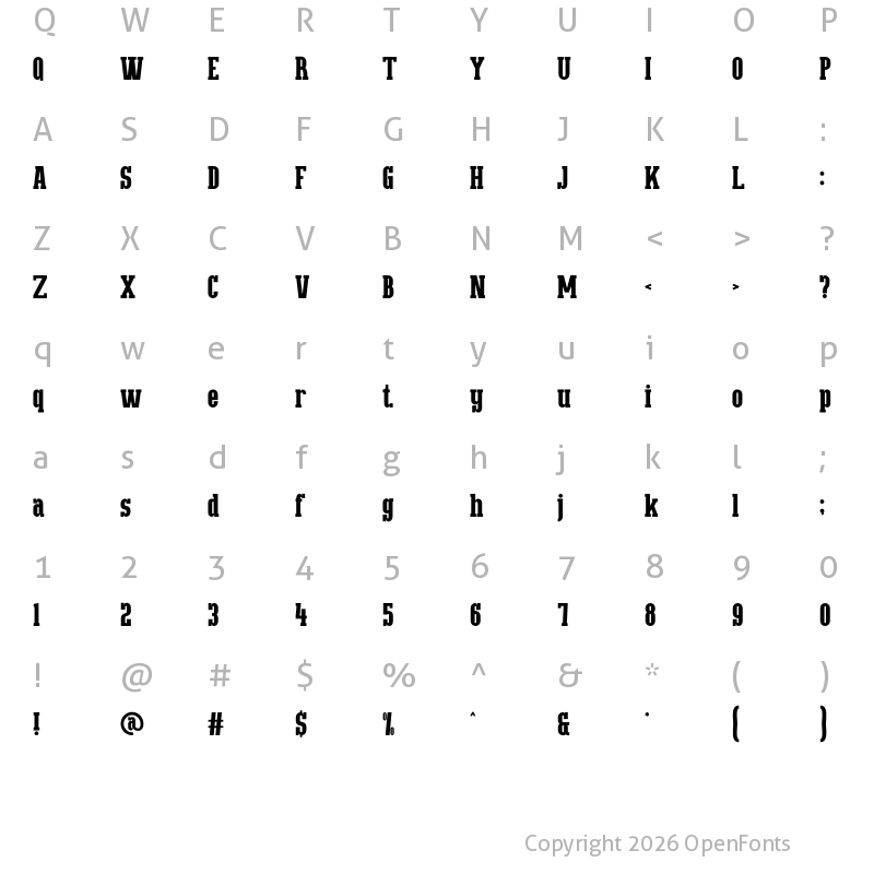 Character Map of SLABORE Regular