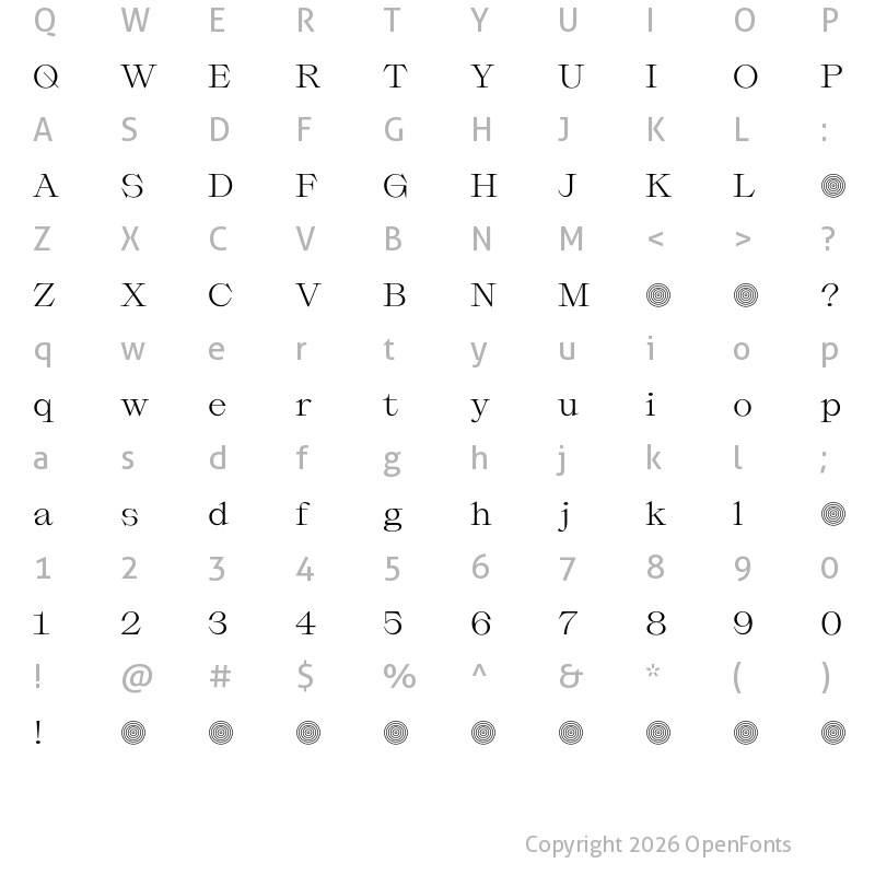 Character Map of Slack Light