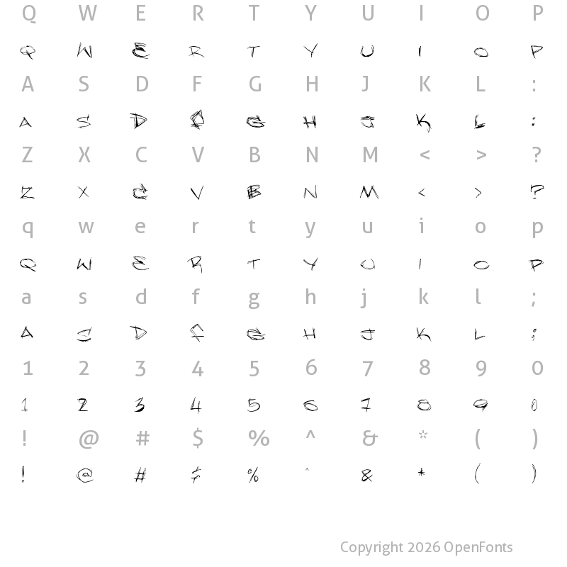 Character Map of Slammer tag Regular