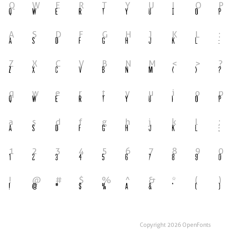 Character Map of Slasher Film Rough Expanded Regular
