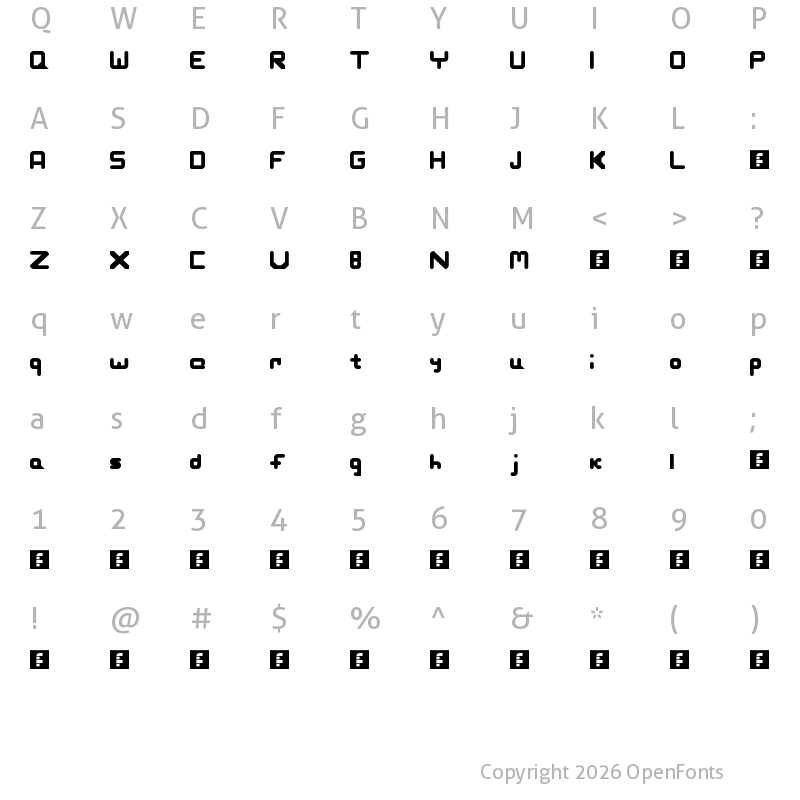 Character Map of Slashman Regular