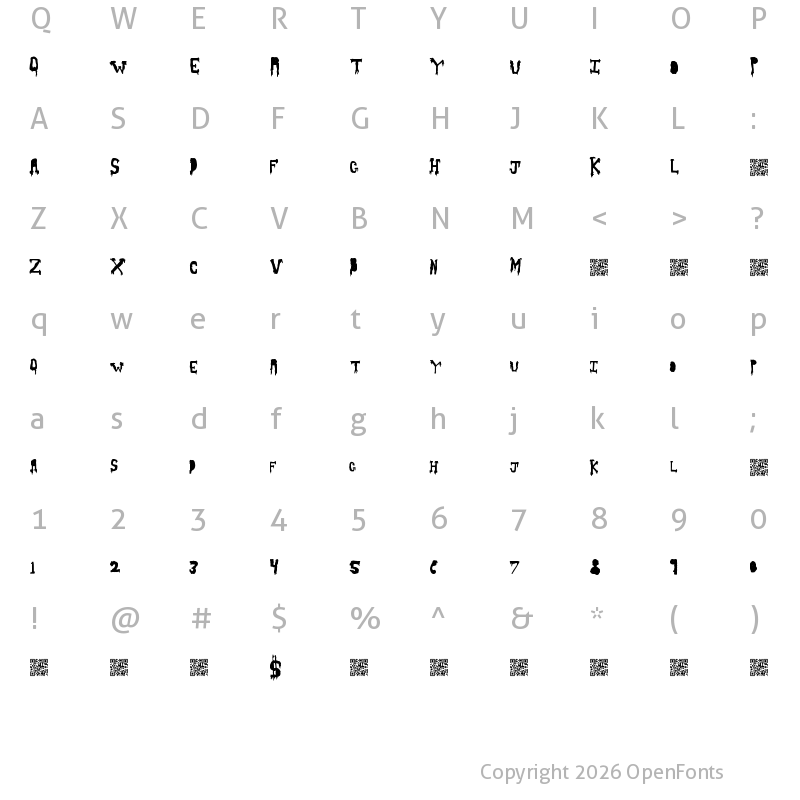 Character Map of SlashThirty Regular
