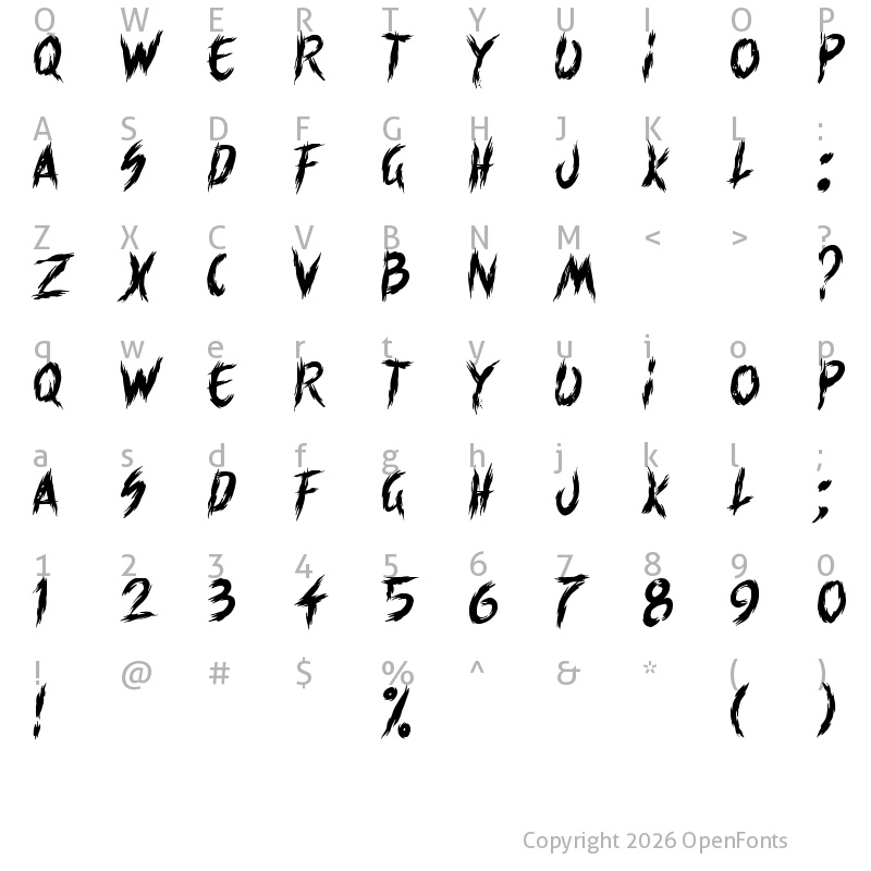 Character Map of Slayer movie Regular