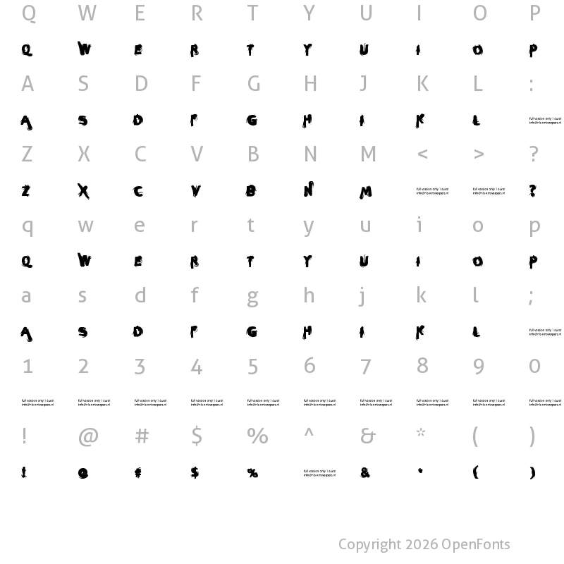 Character Map of sleeperzzzz Regular