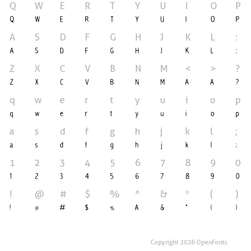 Character Map of SleepTalk Regular