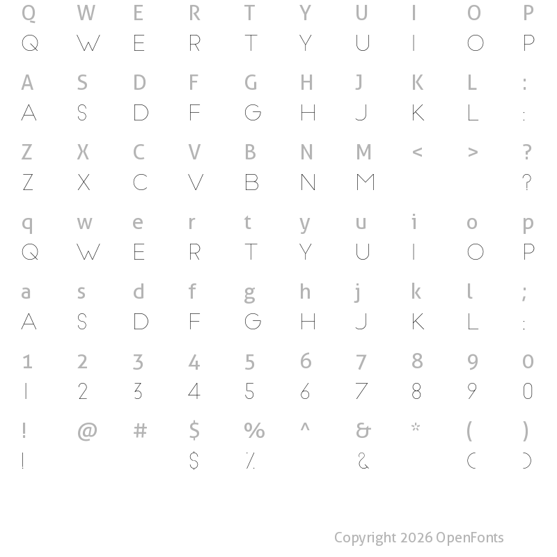 Character Map of Slim Joe Regular