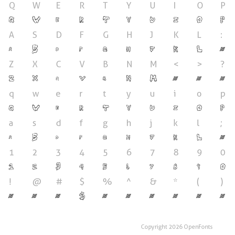 Character Map of SlimeBawls Regular