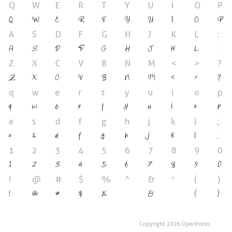 Character Map of Slimshoot Regular