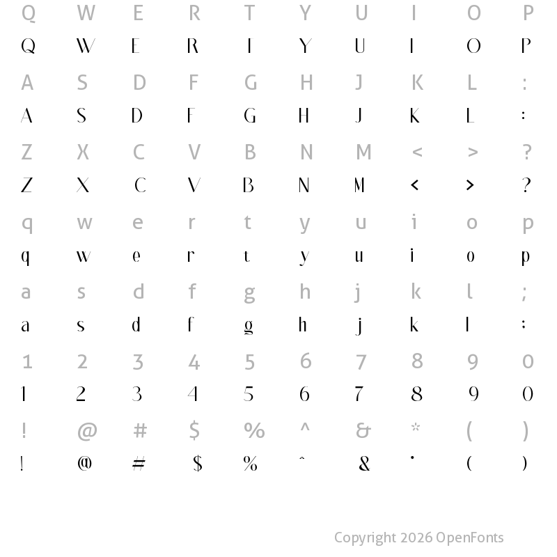 Character Map of Slogest Regular