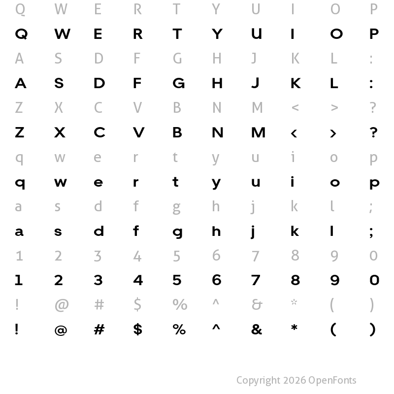 Character Map of Smeltex Bold
