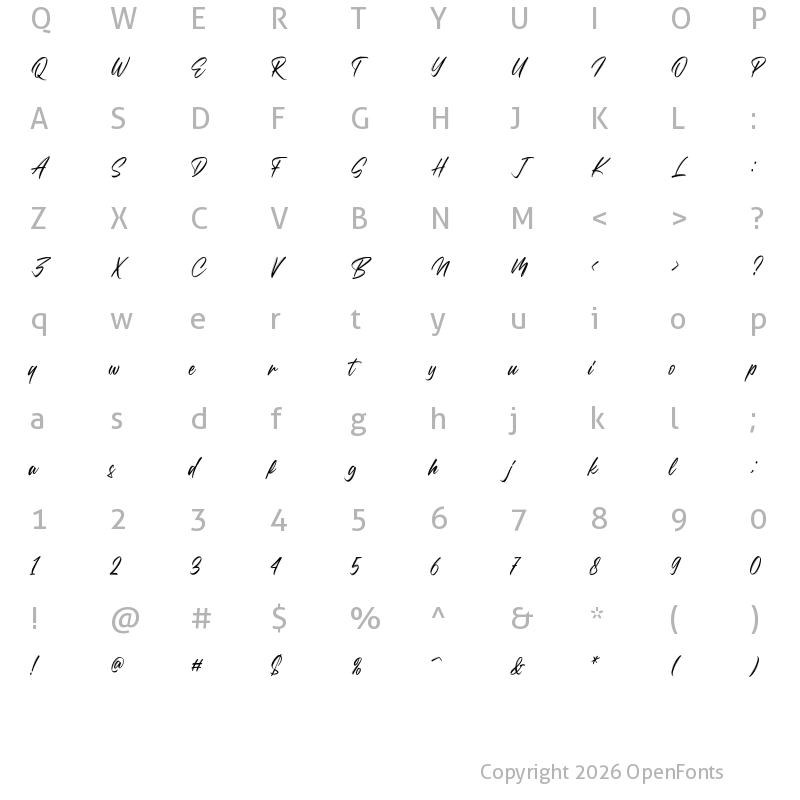 Character Map of Smergie Regular