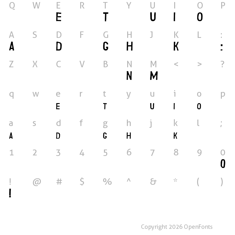 Character Map of SMITUK Regular