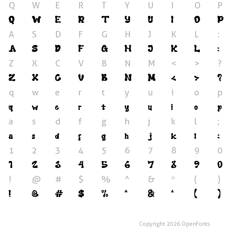 Character Map of Smoedy Regular