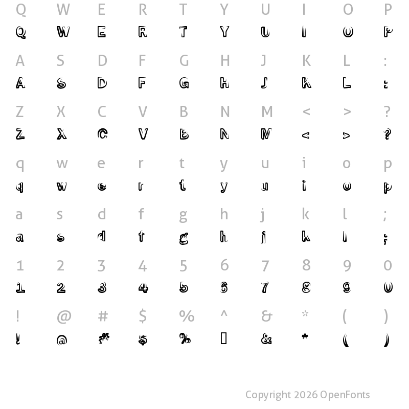 Character Map of SMoKeScreen Regular