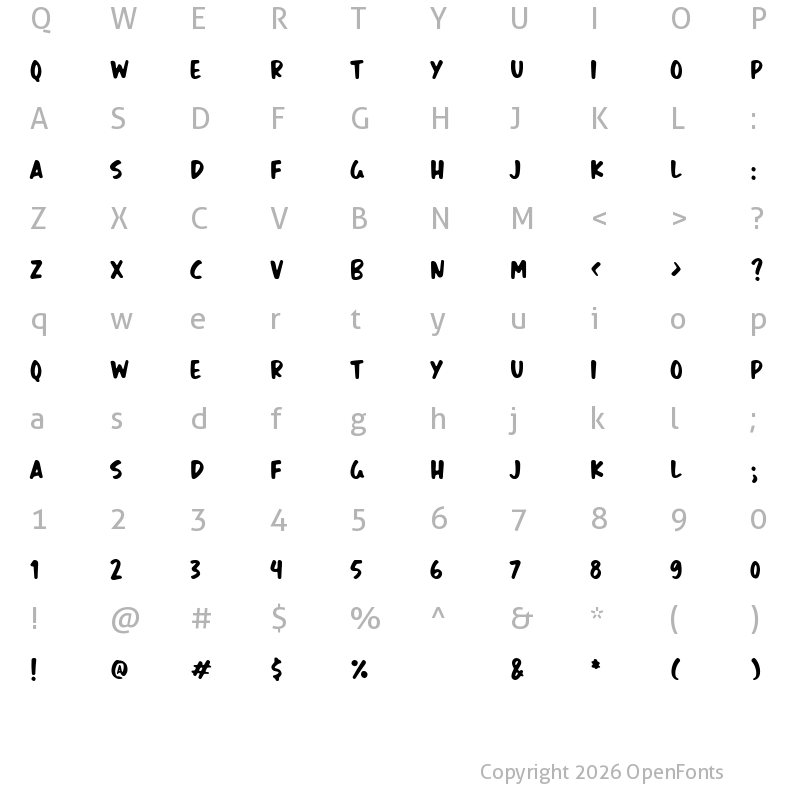Character Map of Smoky Burger Regular