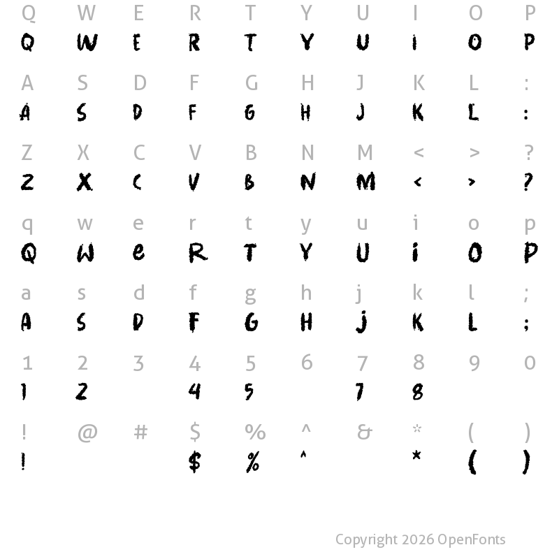 Character Map of Smooky Regular