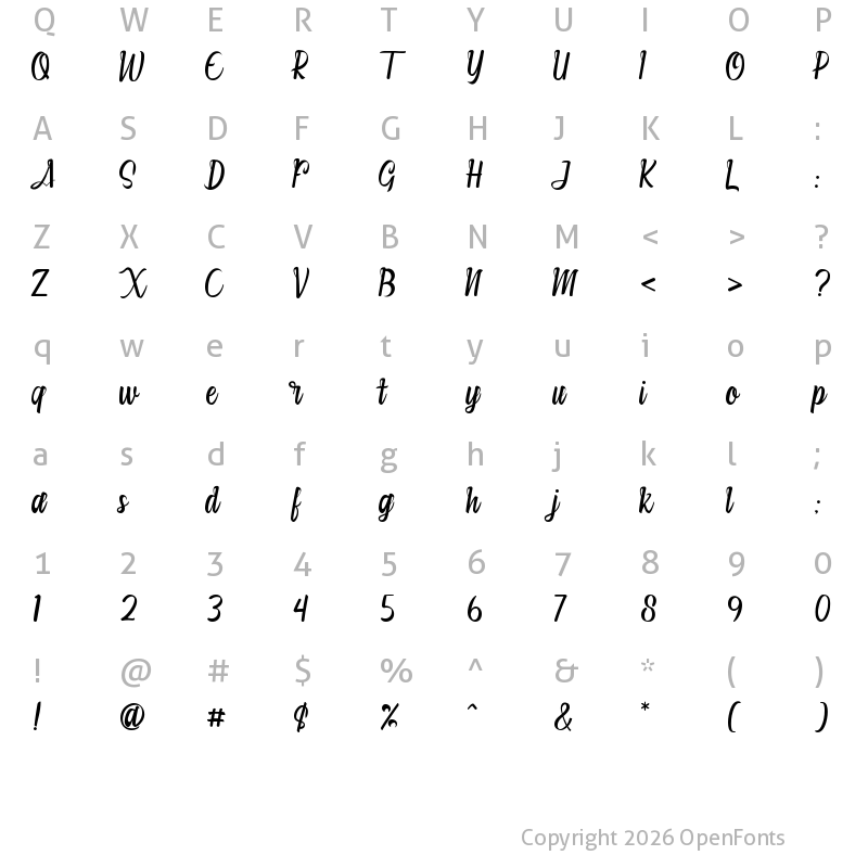 Character Map of Smooth People CHILD Regular