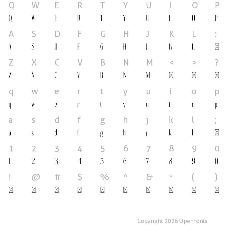 Character Map of Snagrids Regular