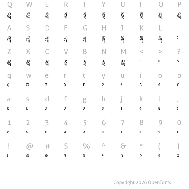 Character Map of Snailets BRK Normal