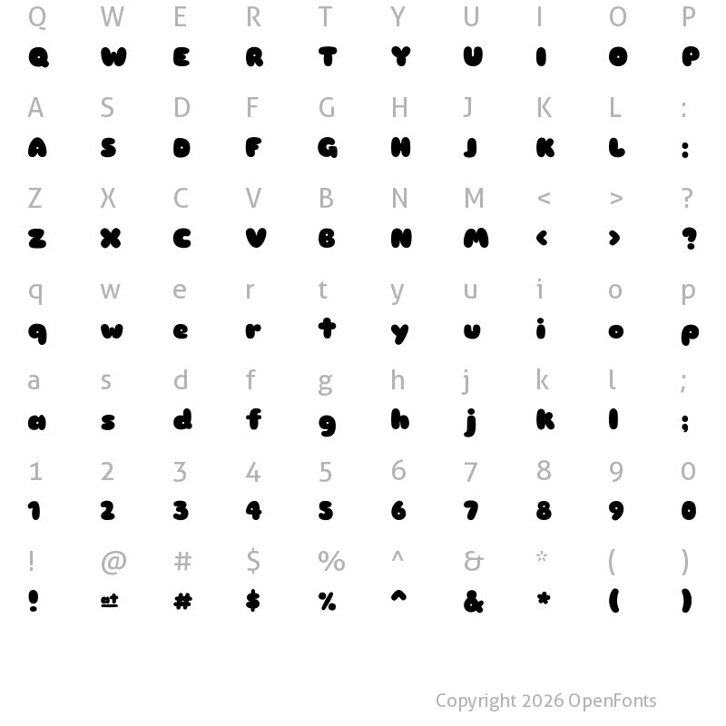 Character Map of Sniglet Regular