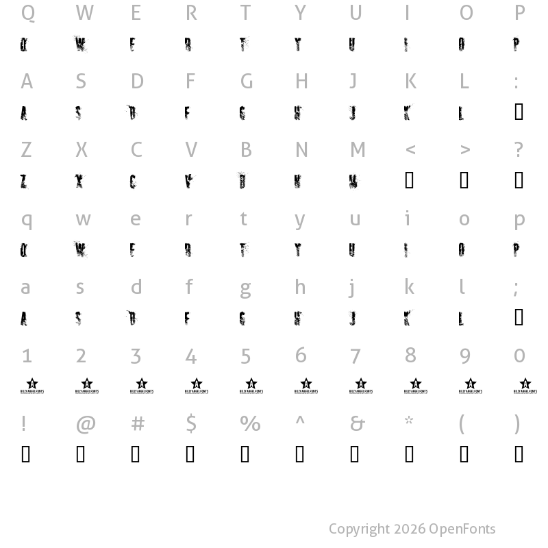 Character Map of SNIPER Regular