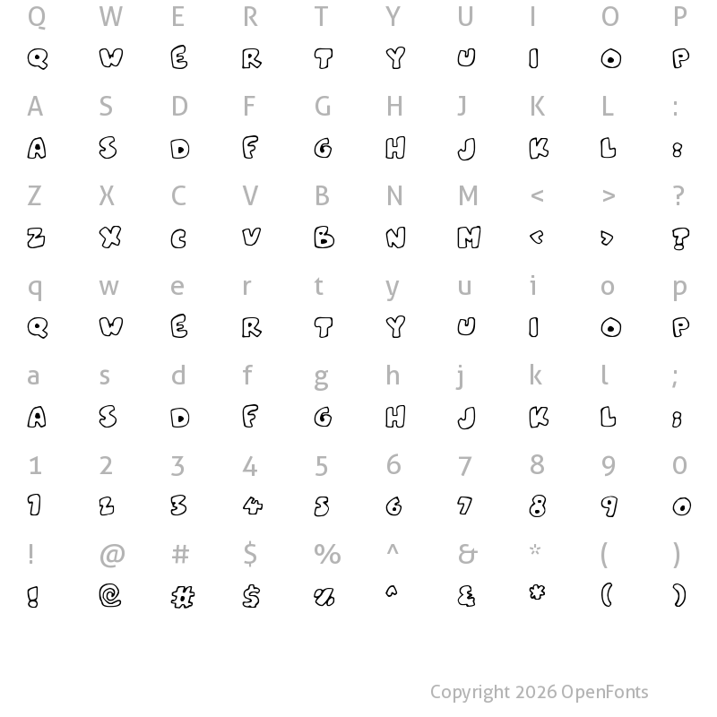 Character Map of Snowblobs Regular