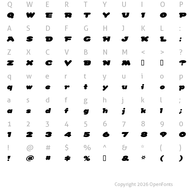 Character Map of SnowDream Regular