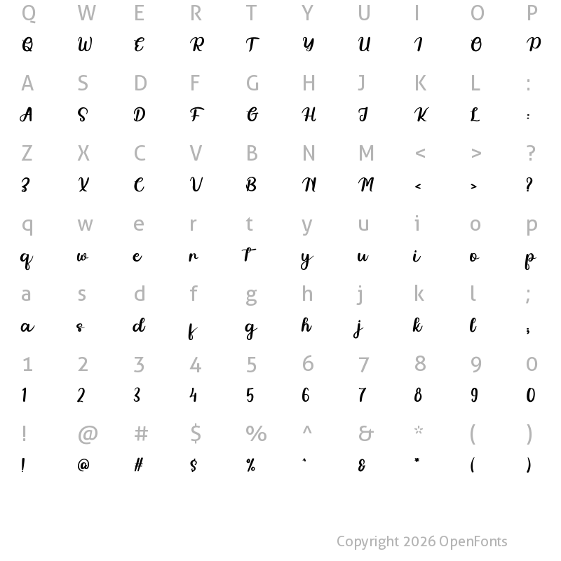 Character Map of Snowman Regular