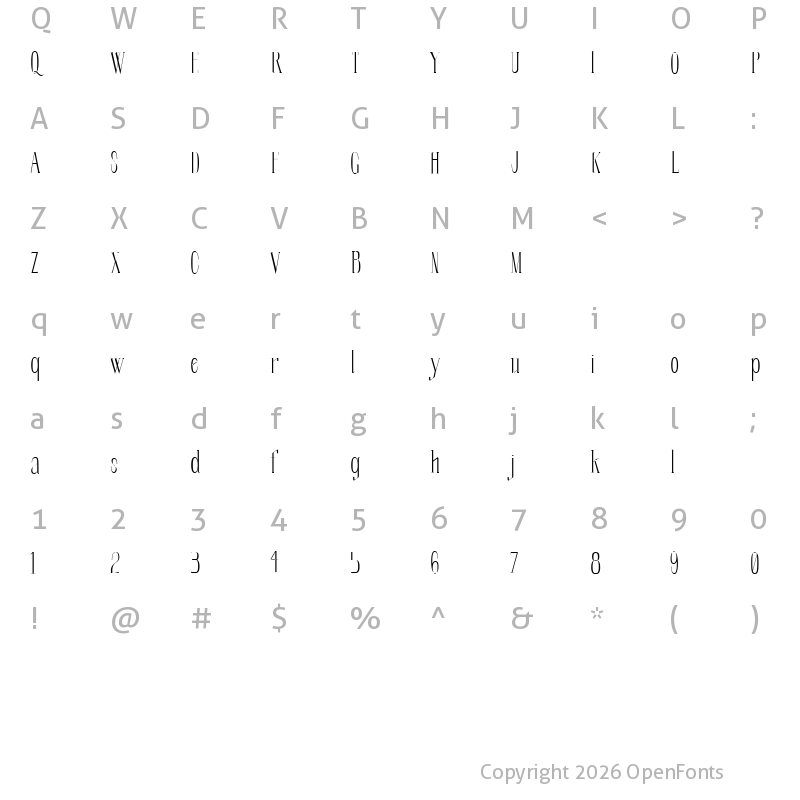 Character Map of Soberba Serif Regular