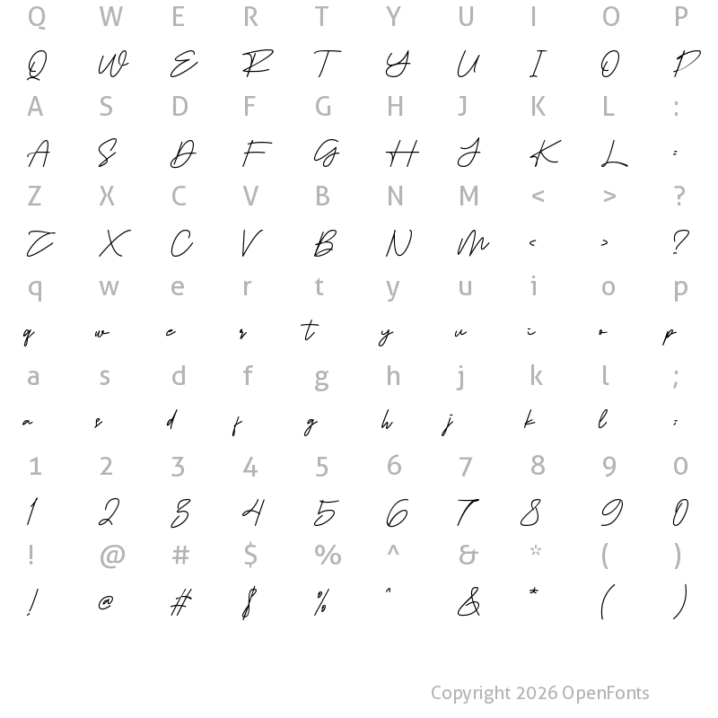 Character Map of Sochiko Signature Regular