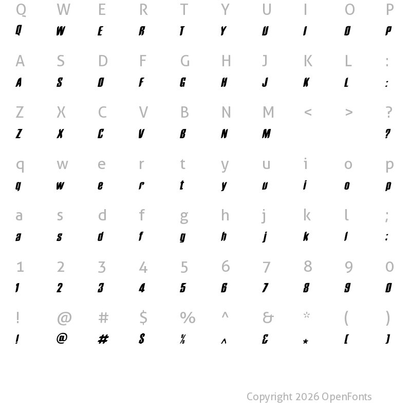 Character Map of Soemoon Reguler