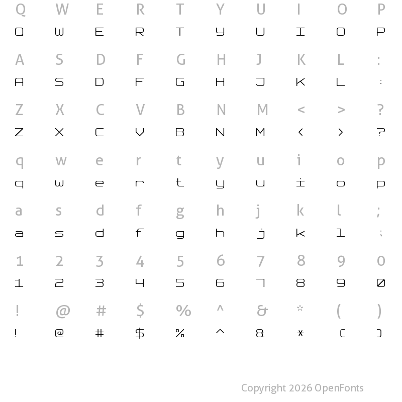 Character Map of Software Tester 7 Regular