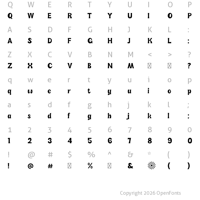Character Map of Soli Soleil Regular