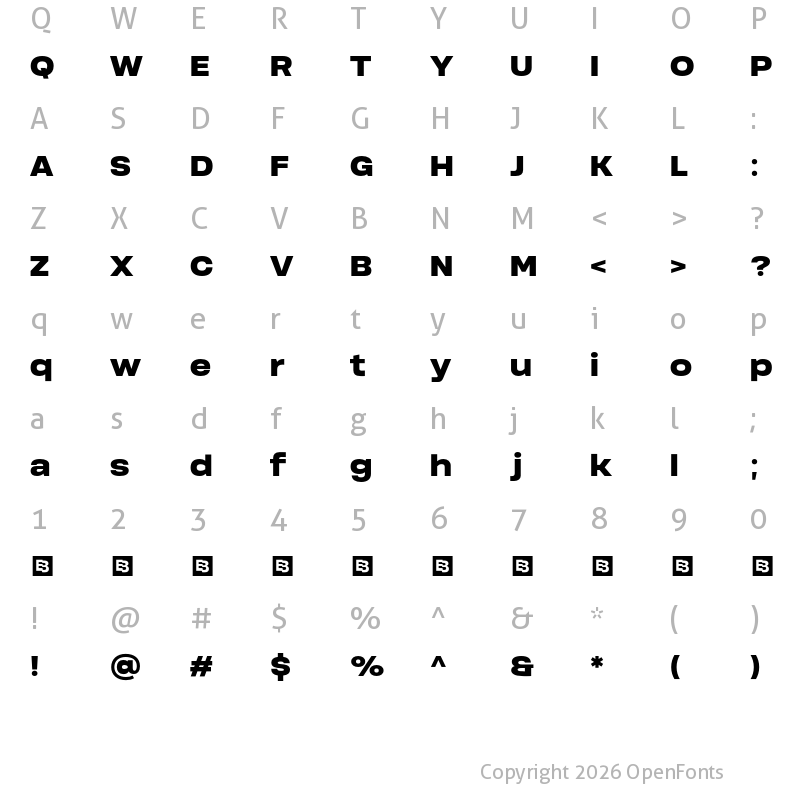 Character Map of Soliden Trial Black Expanded