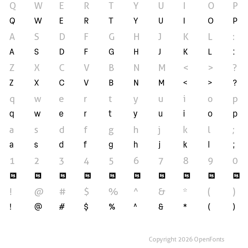 Character Map of Soliden Trial Condensed