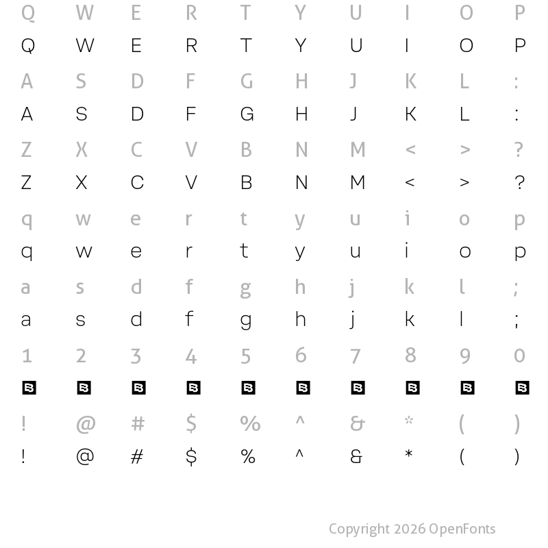 Character Map of Soliden Trial Light