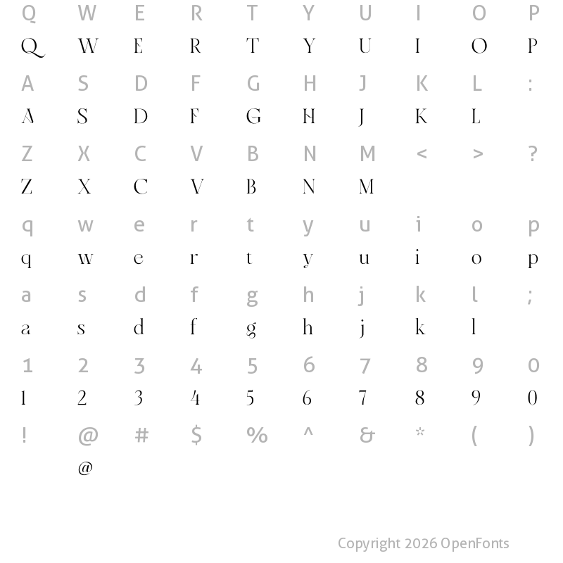 Character Map of Soligant Regular