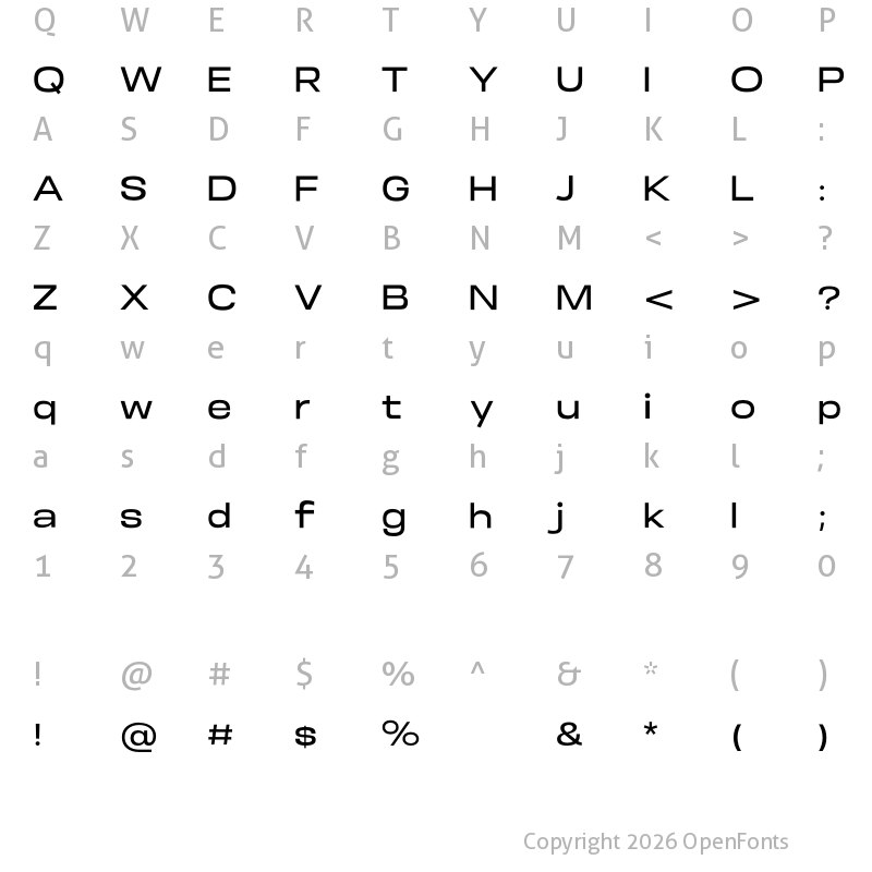 Character Map of Somar Sans SemiBold Expanded
