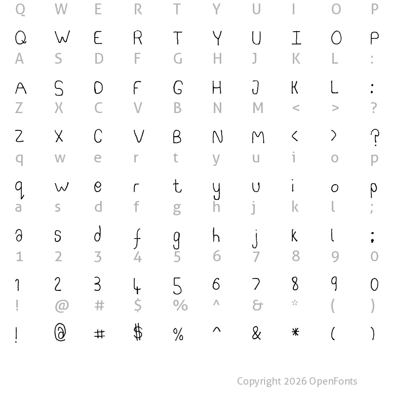 Character Map of Somebercum Sans Serif Regular
