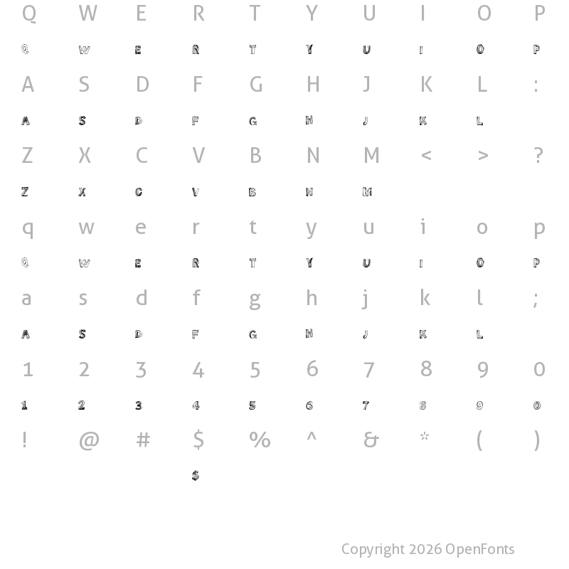 Character Map of SomeLines Regular