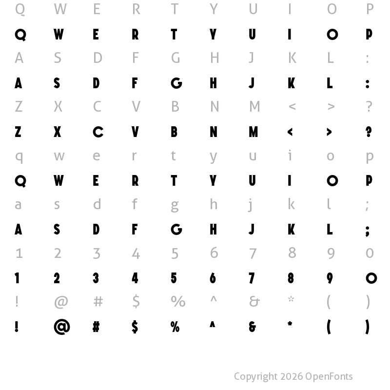 Character Map of SONGER Grotesque Heavy