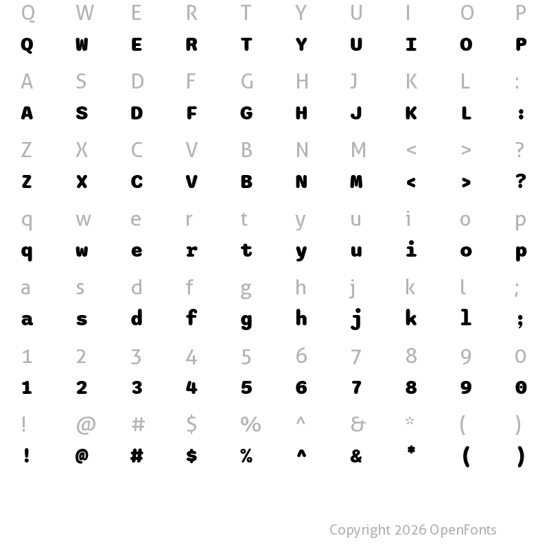 Character Map of Sono ExtraBold