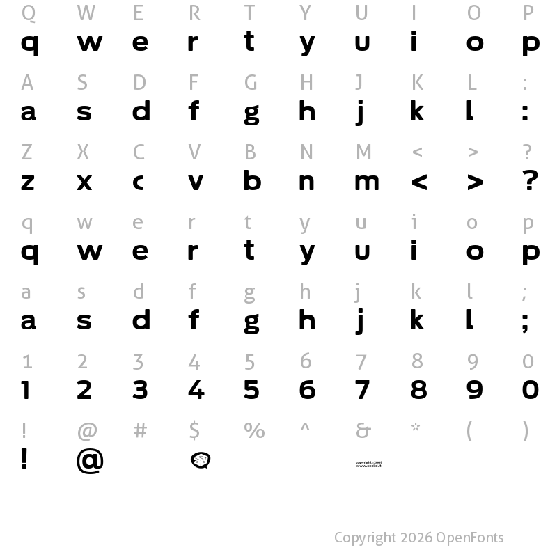 Character Map of Soolidium Regular
