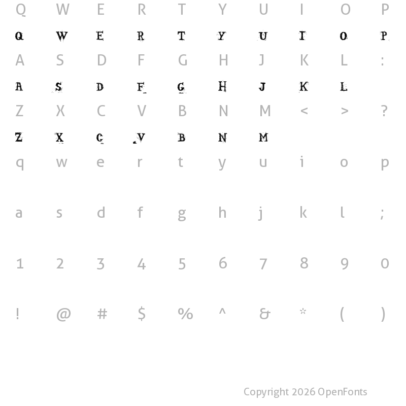 Character Map of Sopa de letras Regular