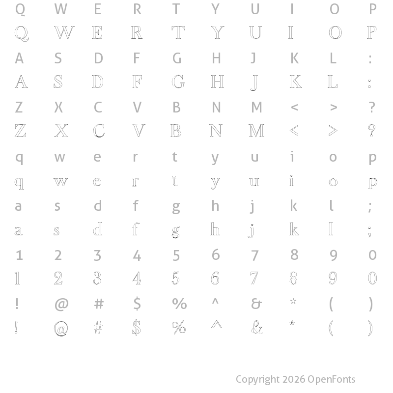 Character Map of Sophia Medium