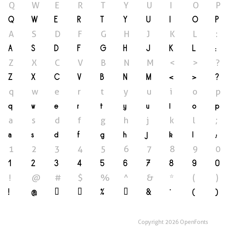 Character Map of Sornette Bold