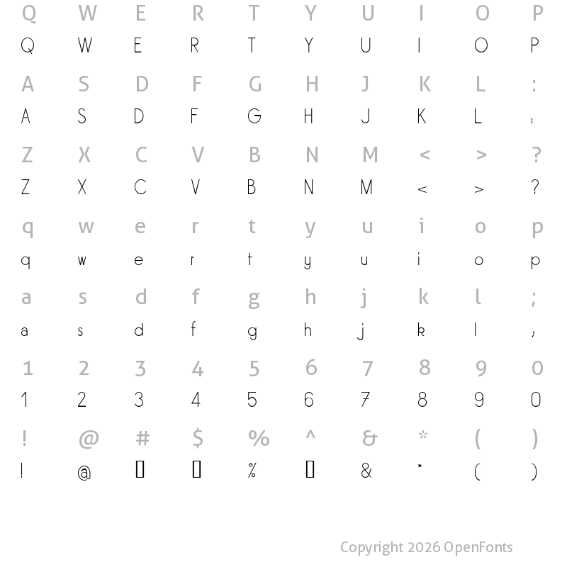 Character Map of Sornette Light