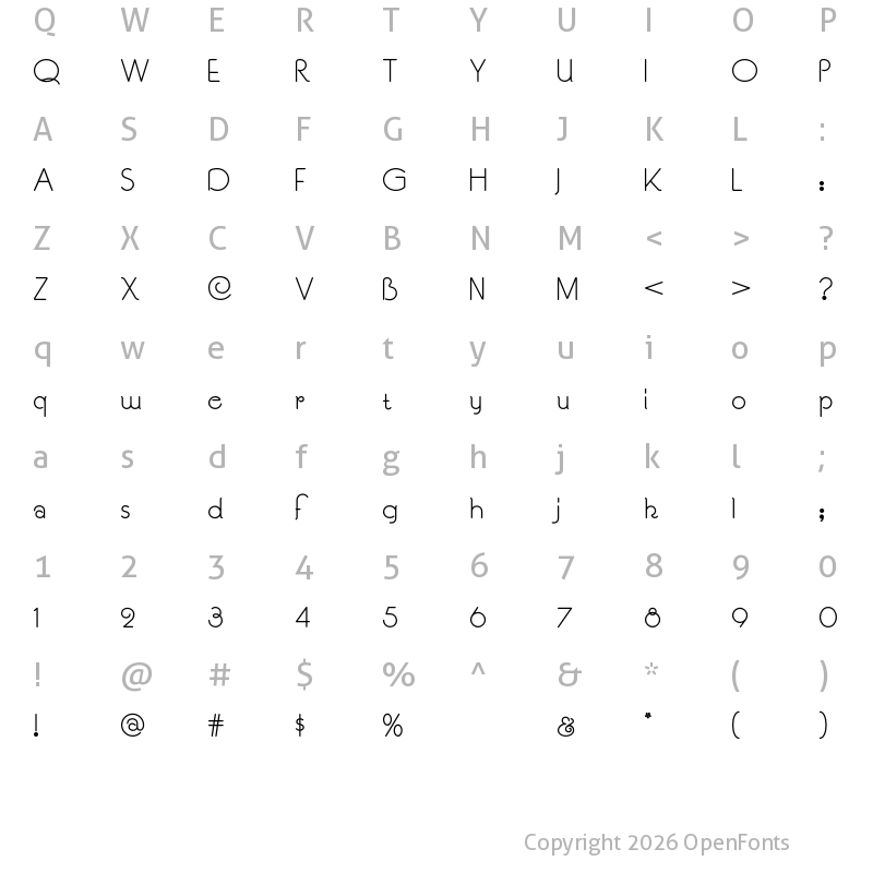 Character Map of Souci Sans NF Regular